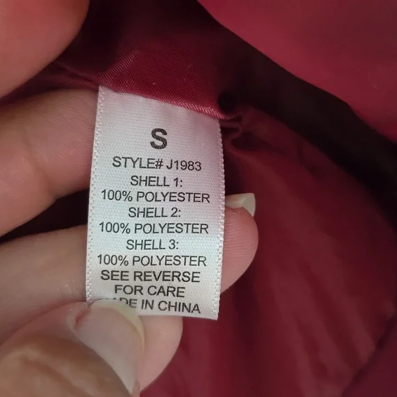 Small Maroon Active USA Puffer Coat - Picture 6 of 11